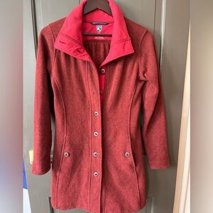 KÜHL Women's Fleece Coat - Size Small - Rust Red - Warm & Stylish Outdoor Jacket